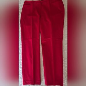 Talbots Red Hampshire Straight Leg Ankle Pants